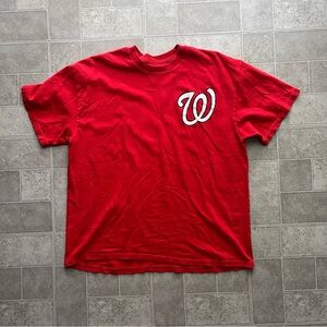 Red Washington Nationals Baseball Tshirt Xl
